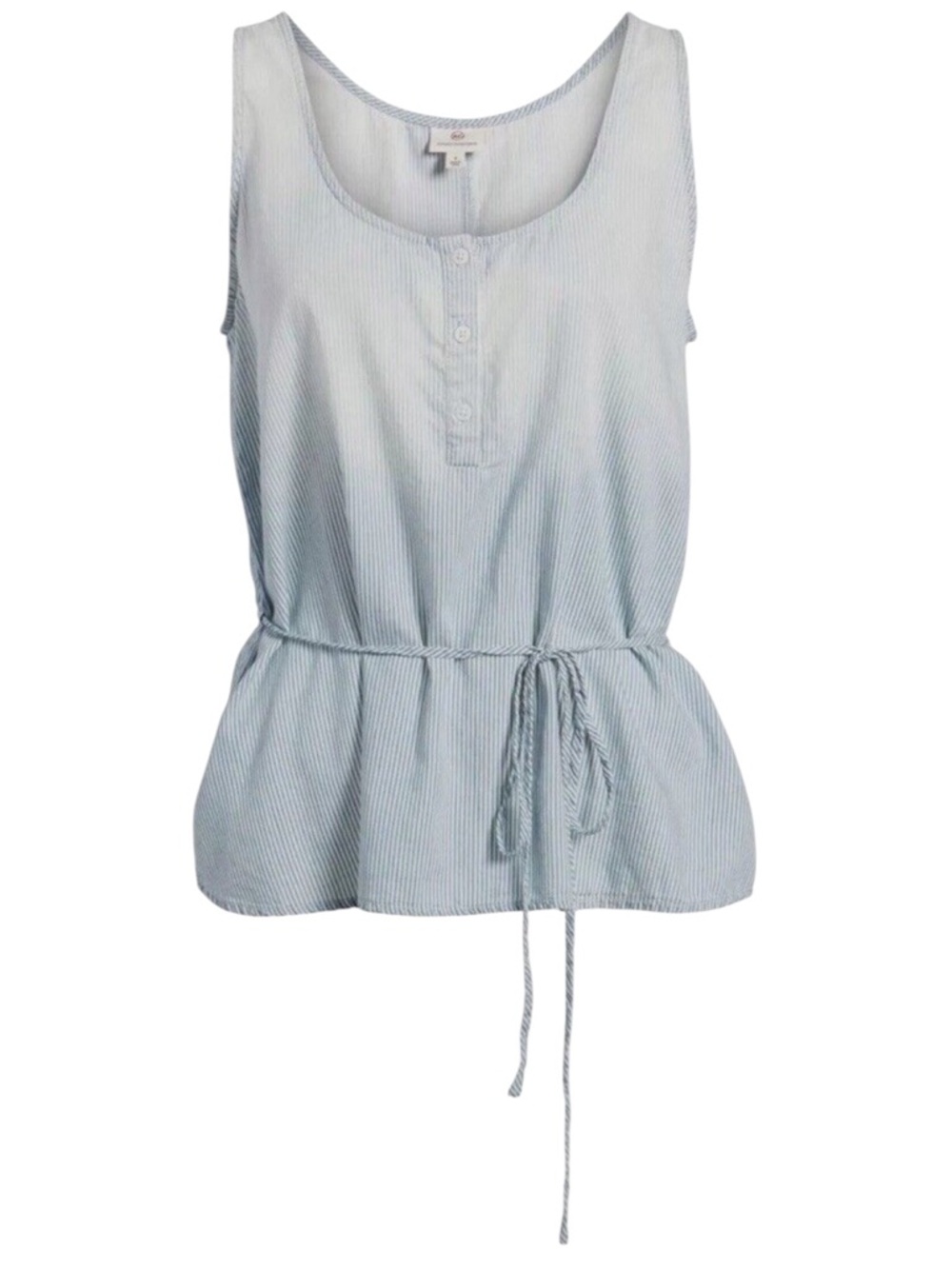 Ag Adriano Goldschmied Light Blue Striped Tie-Front Tank in Womens Size XS